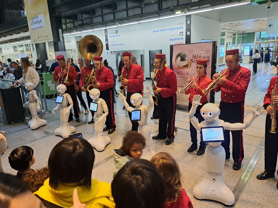 Pepper dancing with band