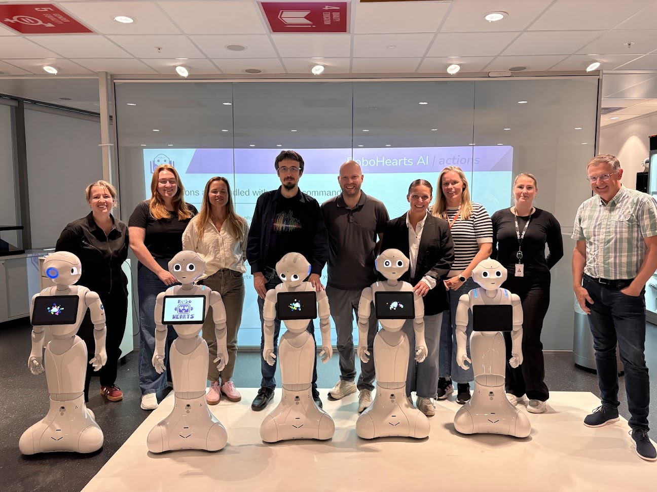 Teacher with Pepper in Newton Room